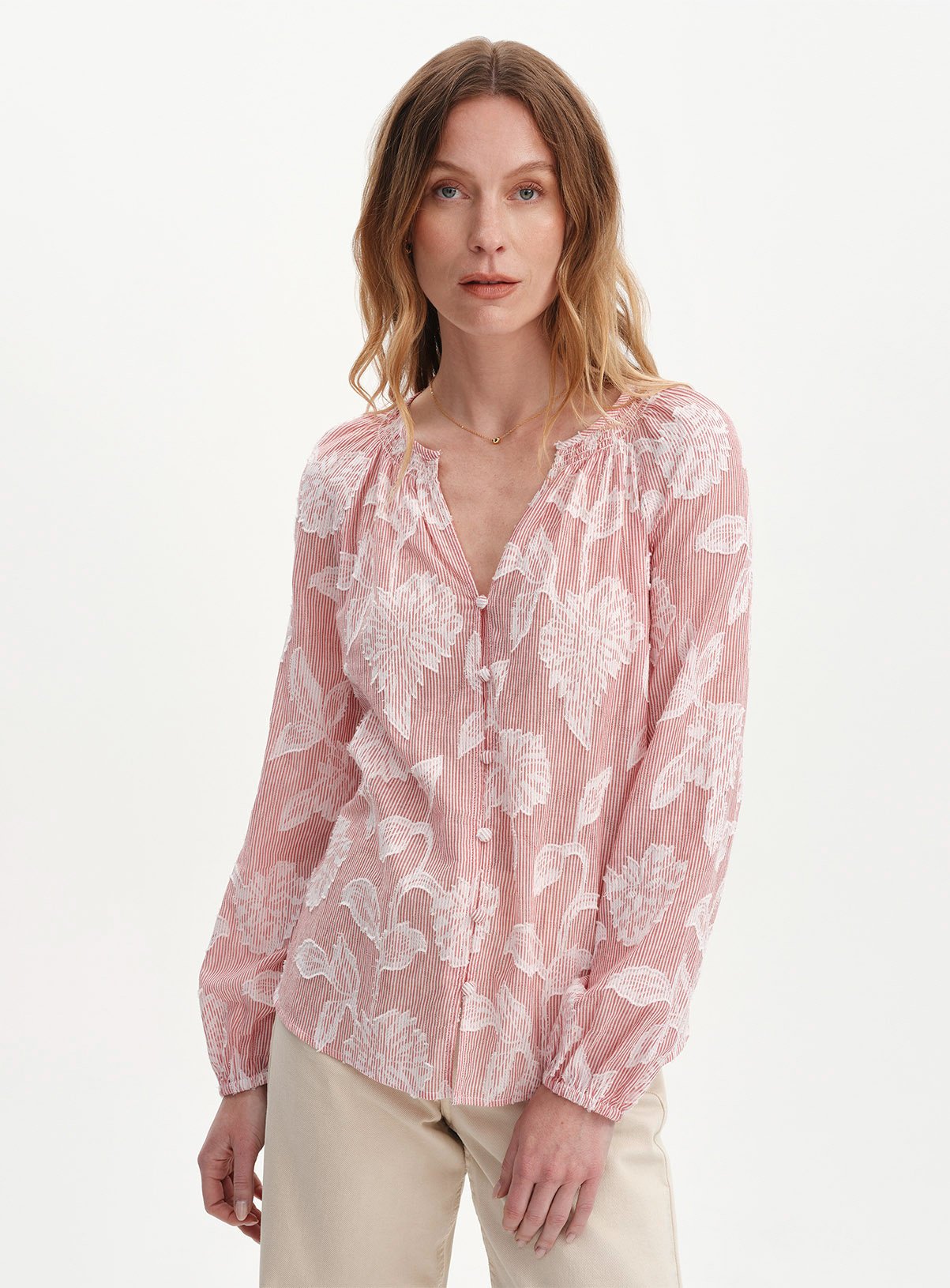 FINERY Ivie Floral Stripe Raglan Sleeve Blouse 14 - Image 2 thumbnail